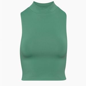 Green Artizia Cropped Mock Neck Top